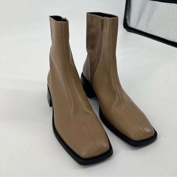 Vagabond Blanca Cream Leather Square Toe Block Heel Designer Ankle Booties 41 - Picture 3 of 11